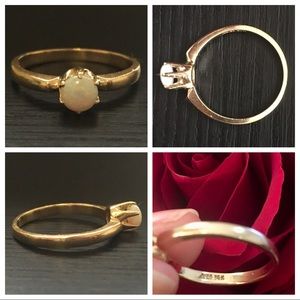 💍14K Yellow Gold & Australian Opal Ring